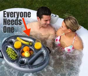 Inflatable Floating Food and Drink Tray for Hot Tubs