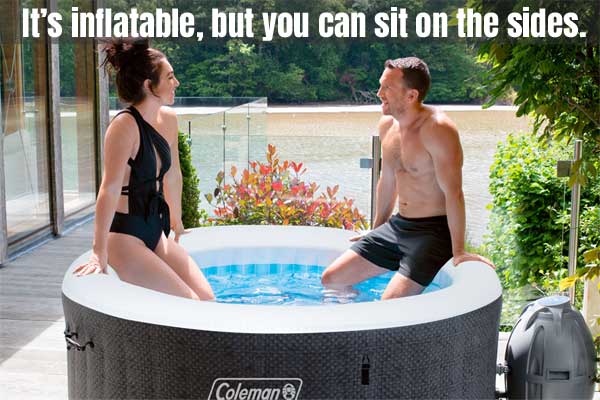 Sturdy Sides on Inflatable Spa are Strong Enough for Adults to Sit On