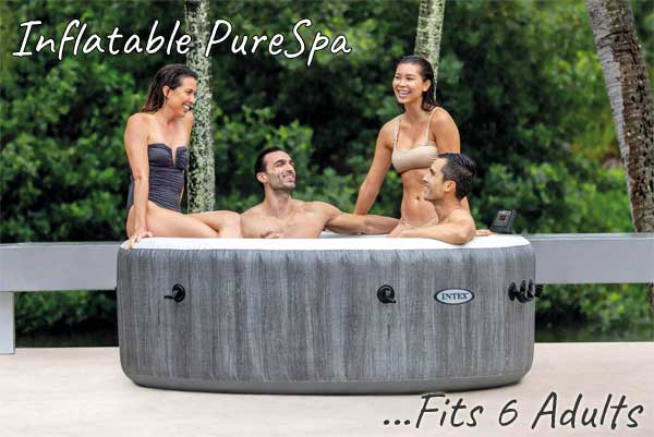 Intex 6-Person Purespa Fits 6 Adults, has Bubble Jets and Color-Changing Light