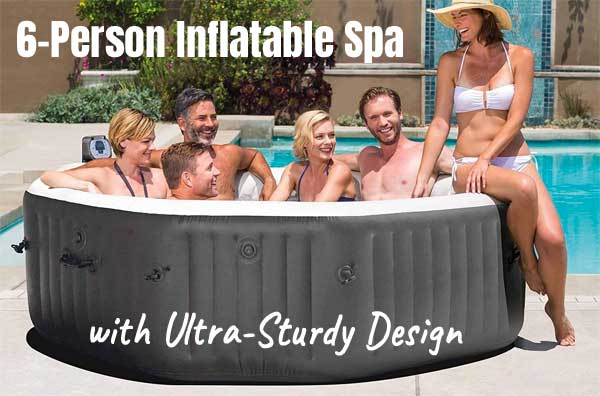 Intex Fiber Tech Pure Spa for 6 People, Sturdy Design, Yet Inflatable